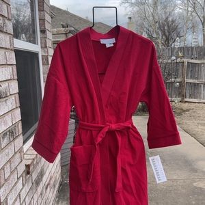 NOS vintage SOFT red union made Robe Vandemere L Oldstock Smoking Jacket